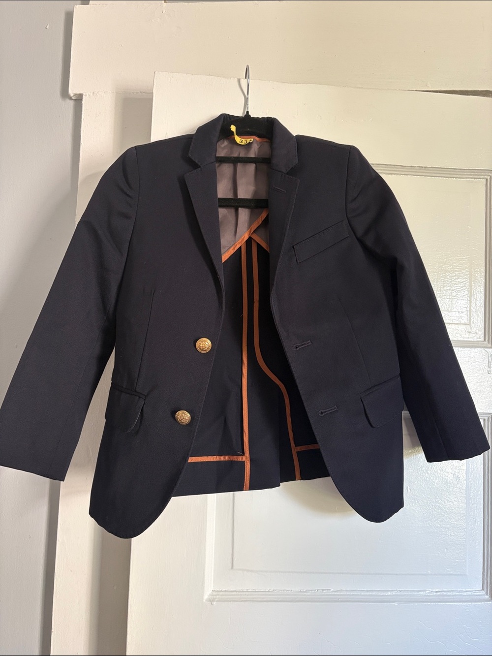Crewcuts Navy Blazer with Gold Buttons and Contrast Trim